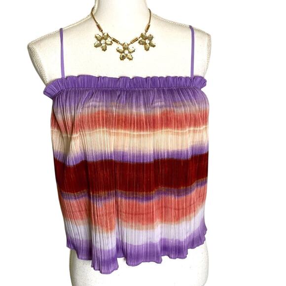 Madewell Texture & Thread Micropleat Tank top in Ombre Rainbow: S - Picture 3 of 13